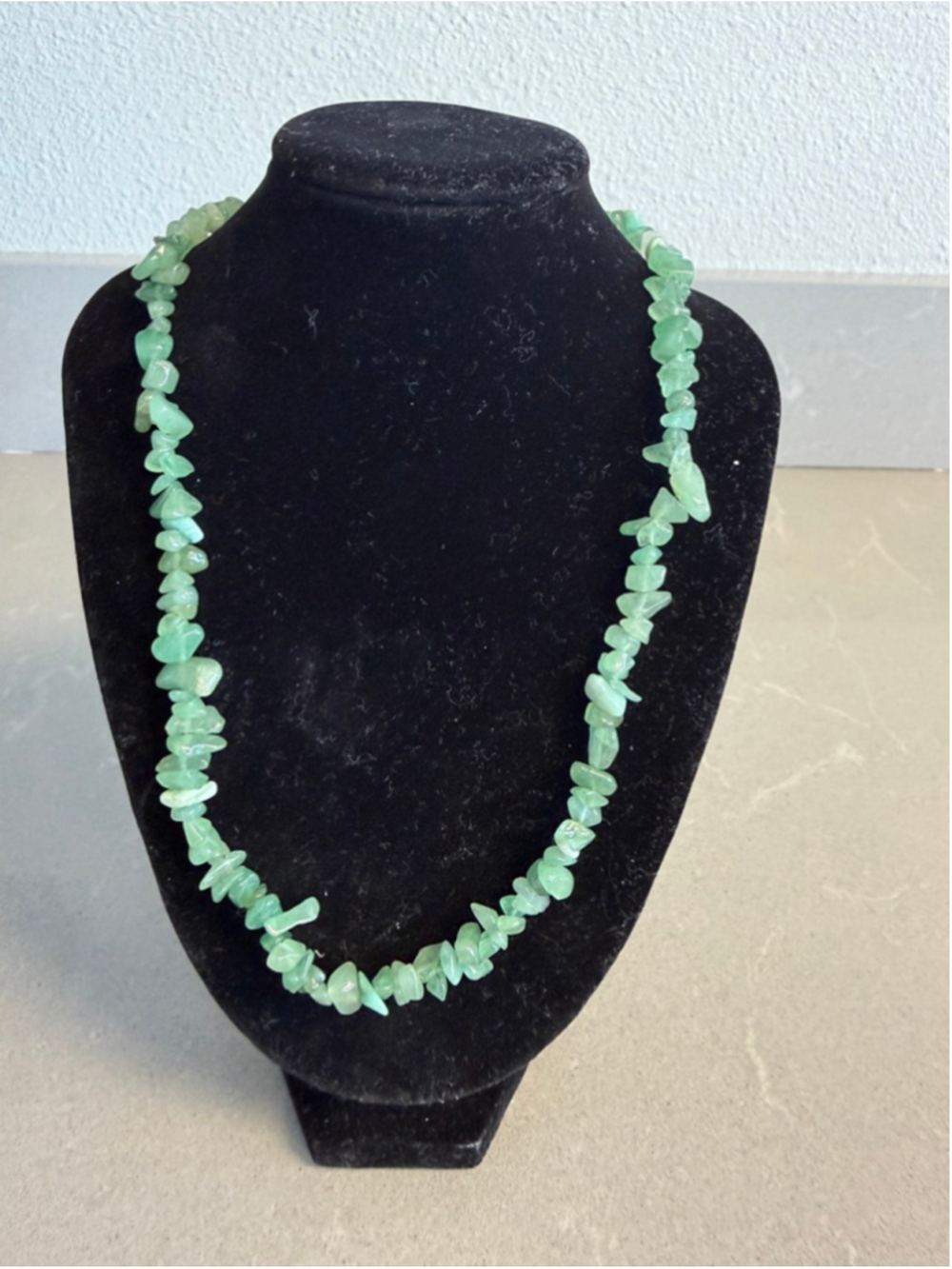 Green Aventurine Chip Stone Necklace Natural Gemstone Beaded Adjustable Boho Vin